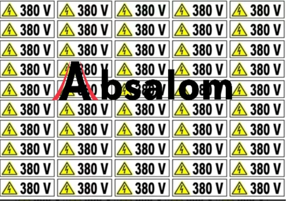 Etichete autocolante, semnalizare prize, 380V